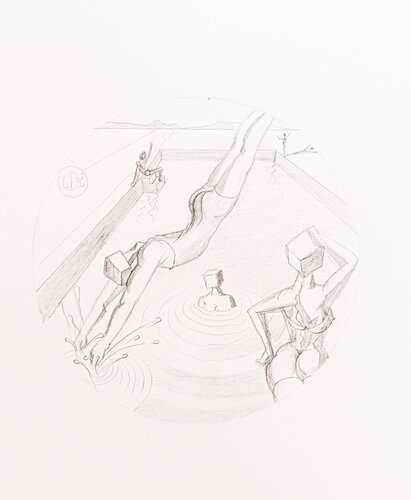 #Natación en el Ampurdan par Salvador Dalí, Peinture en vente sur Singulart