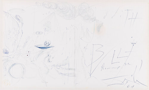 Cavalier féminin, Judith portant le crâne du général Holopherne (Livre de Judith) par Salvador Dalí, Œuvre sur papier en vente sur Singulart