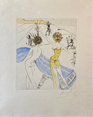Hippies Suite: Flower Women with Soft Piano - Femmes Fleurs au Piano par Salvador Dalí, Édition en vente sur Singulart