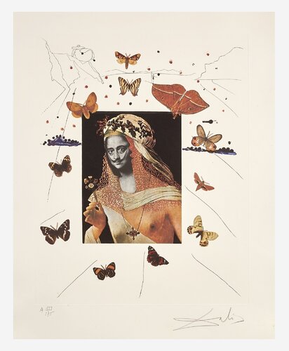 Surrealist Portrait of Dali Surrounded by Butterflies di Salvador Dalí, Stampa in vendita su Singulart