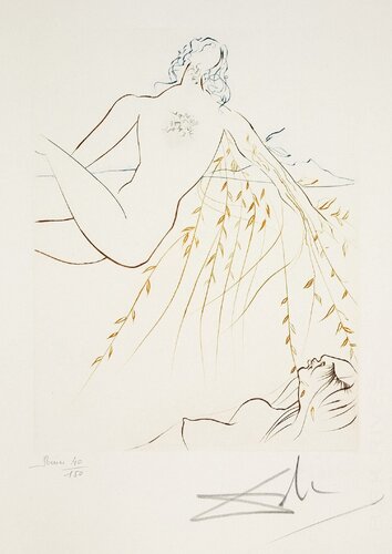 The Amorous Sleep (Plate F) di Salvador Dalí, Stampa in vendita su Singulart