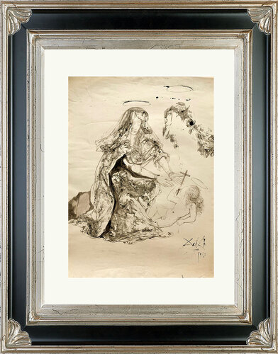 Virgen con niño y cruz (Virgin with child and cross) di Salvador Dalí, Opera su carta in vendita su Singulart