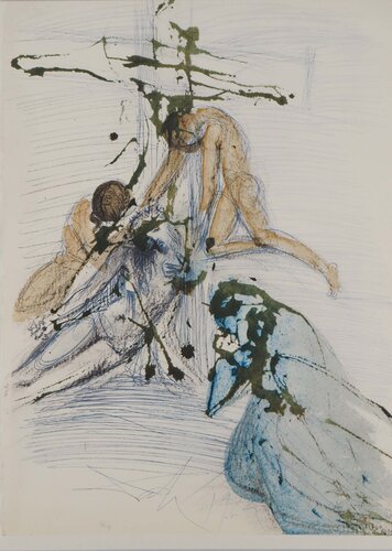 Au pied de la Croix, Lithographie signée by Salvador Dalí, 版画 for Sale on Singulart