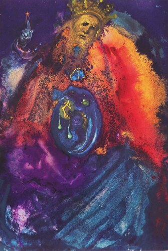 Biblia Sacra : Dieu couronné di Salvador Dalí, Stampa in vendita su Singulart