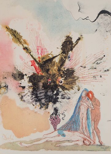 Noé plante la première vigne, Lithographie signée di Salvador Dalí, Stampa in vendita su Singulart