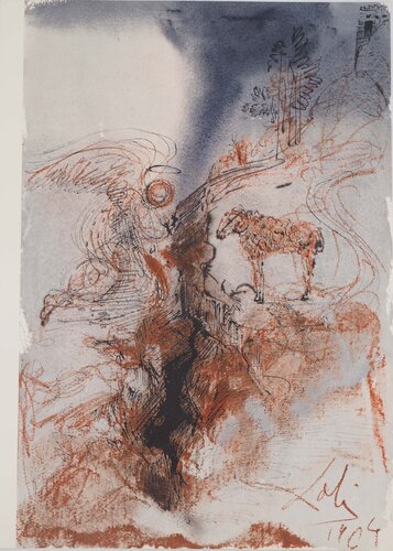 Ange et Bélier, Lithographie signée de Salvador Dalí, Impresión a la venta en Singulart
