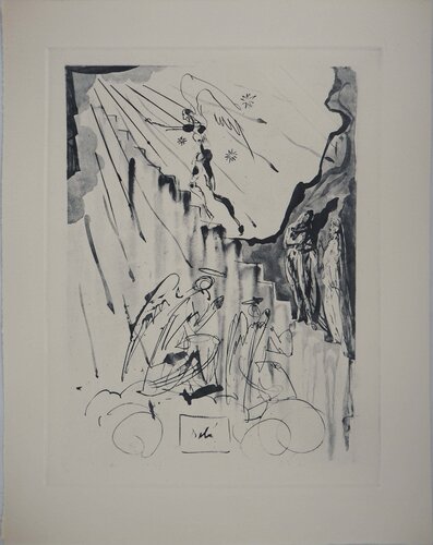 Divine Comédie, L’échelle mystique, Gravure signée de Salvador Dalí, Impresión a la venta en Singulart