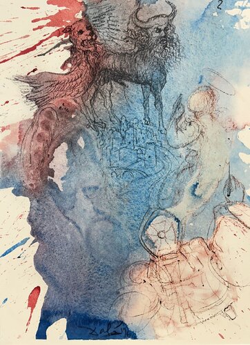 A Cherub Over The Threshold Of The Lord (from Biblia Sacra) di Salvador Dalí, Stampa in vendita su Singulart