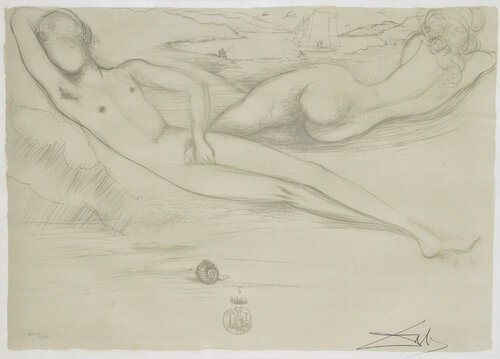 A la Plage from the Nudes Suite by Salvador Dalí, Print for Sale on Singulart