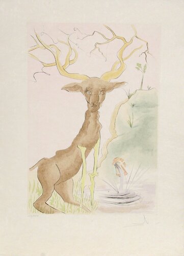 Le Cerf se Voyant dans l'eau di Salvador Dalí, Stampa in vendita su Singulart