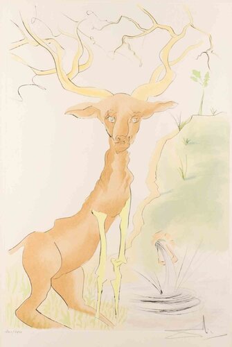 The Deer Reflected in the Water by Salvador Dalí, 版畫 for Sale on Singulart
