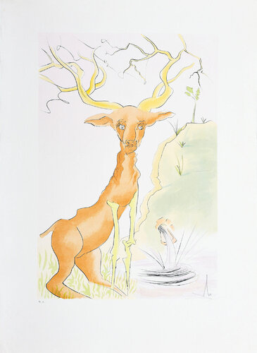 Le Cerf se voyant dans l’eau. (The Stag Reflected in the Water.) by Salvador Dalí, 版畫 for Sale on Singulart
