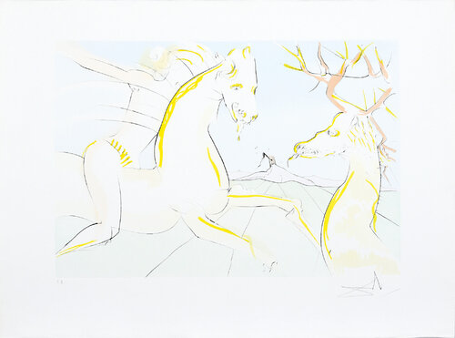 Le cheval s’étant voulu venger du cerf. (The Horse that Wanted Revenge on the Stag.) par Salvador Dalí, Édition en vente sur Singulart