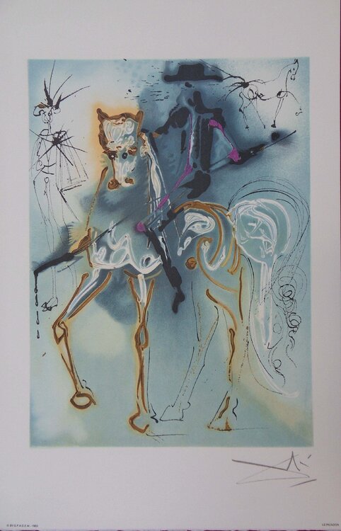 Les Chevaux, Le Picador, Lithographie signée Salvador Dalí