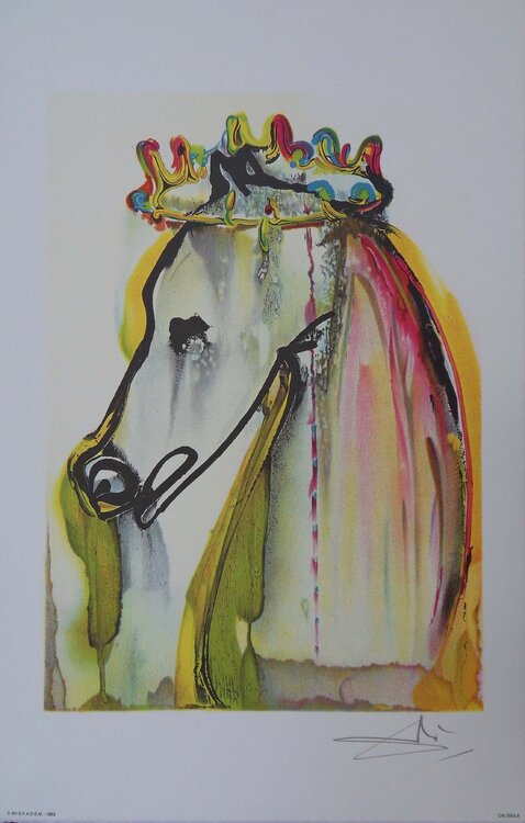 Les Chevaux, Caligula, 1983, Lithographie originale signée Salvador Dalí