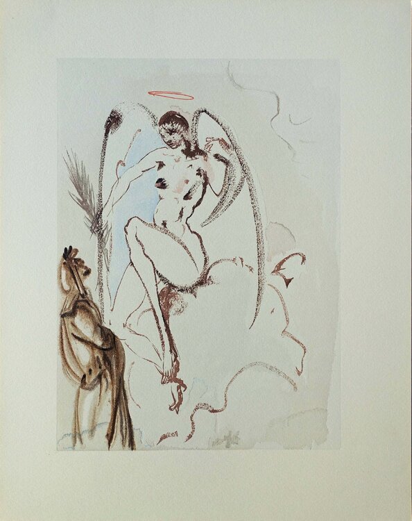 L'Archange Gabriel, Bois gravé original Salvador Dalí