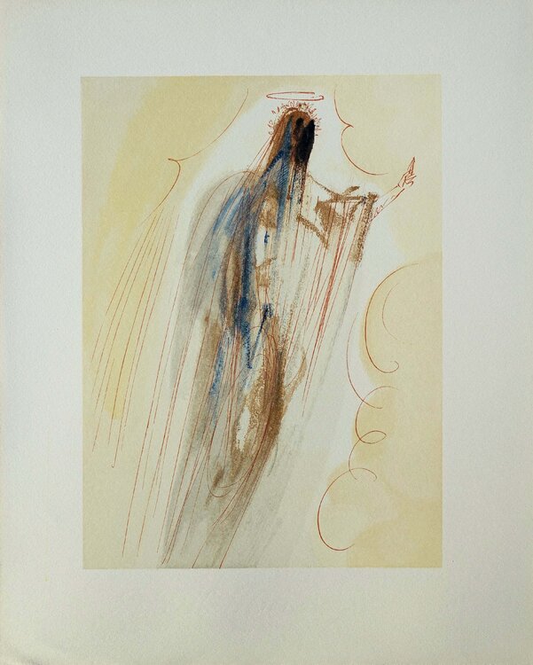 La création des anges, Bois gravé original Salvador Dalí