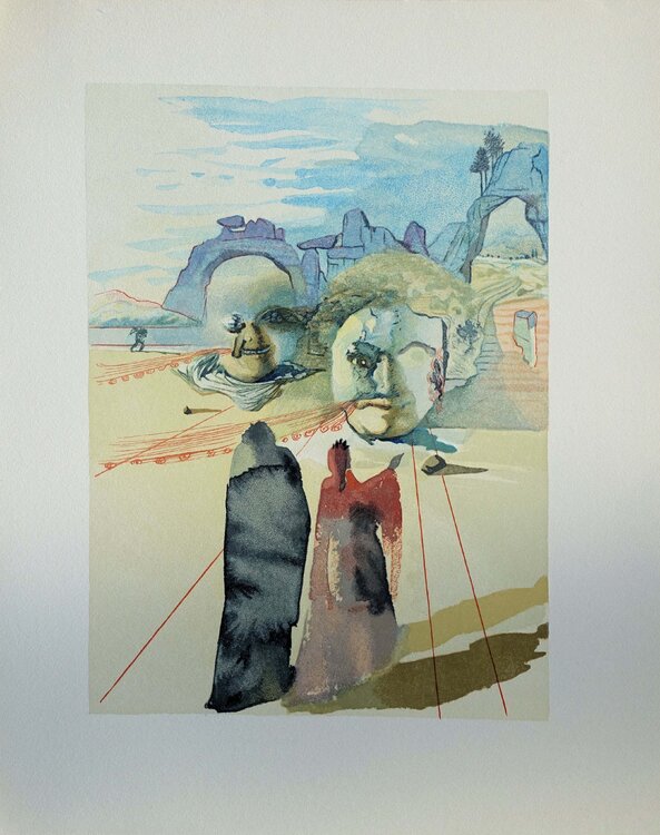 Avarice et prodigalité, Bois gravé original Salvador Dalí