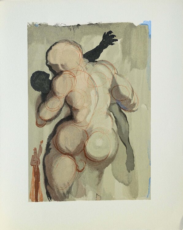 Les mort par violence, Bois gravé original Salvador Dalí