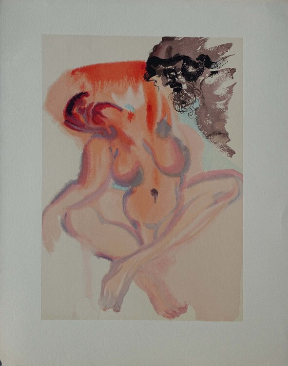 Les indolents, Bois gravé original Salvador Dalí