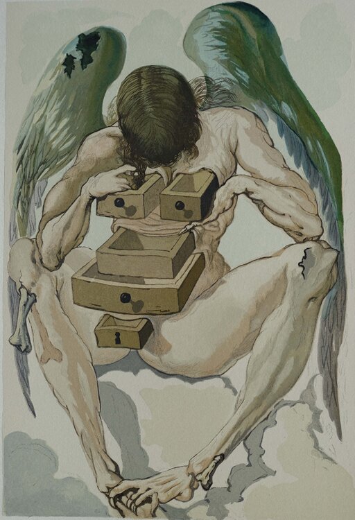 Divine Comédie, Purgatoire 1, L'ange déchu Salvador Dalí