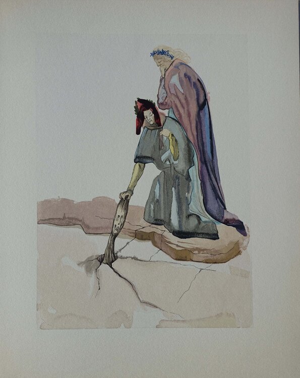 Les traitres envers leur patrie, Bois gravé original Salvador Dalí