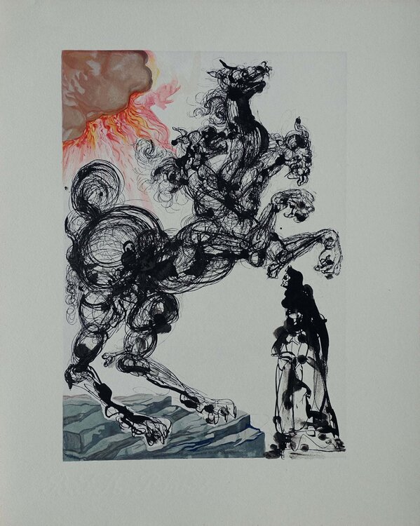 Cerbère, Bois gravé original Salvador Dalí
