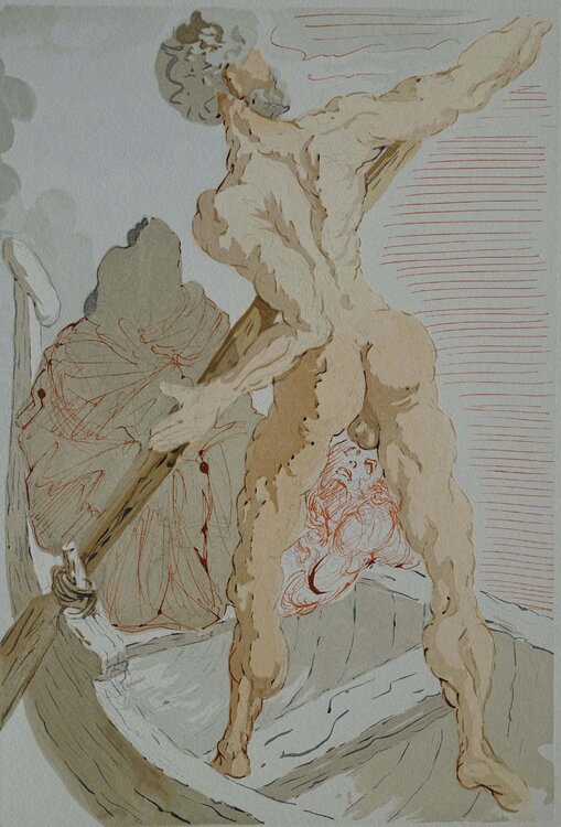 Divine Comédie, Enfer 3, Charon et le passage de l'Achéron Salvador Dalí