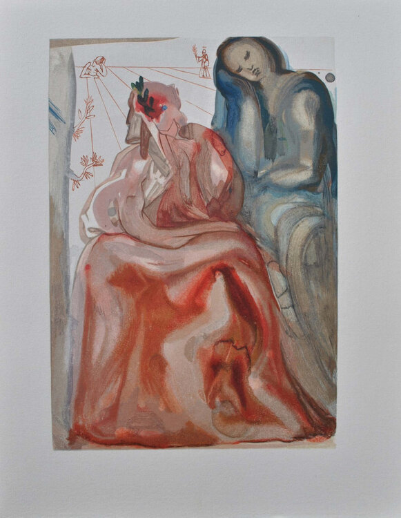 La confession de Dante, Bois gravé original Salvador Dalí