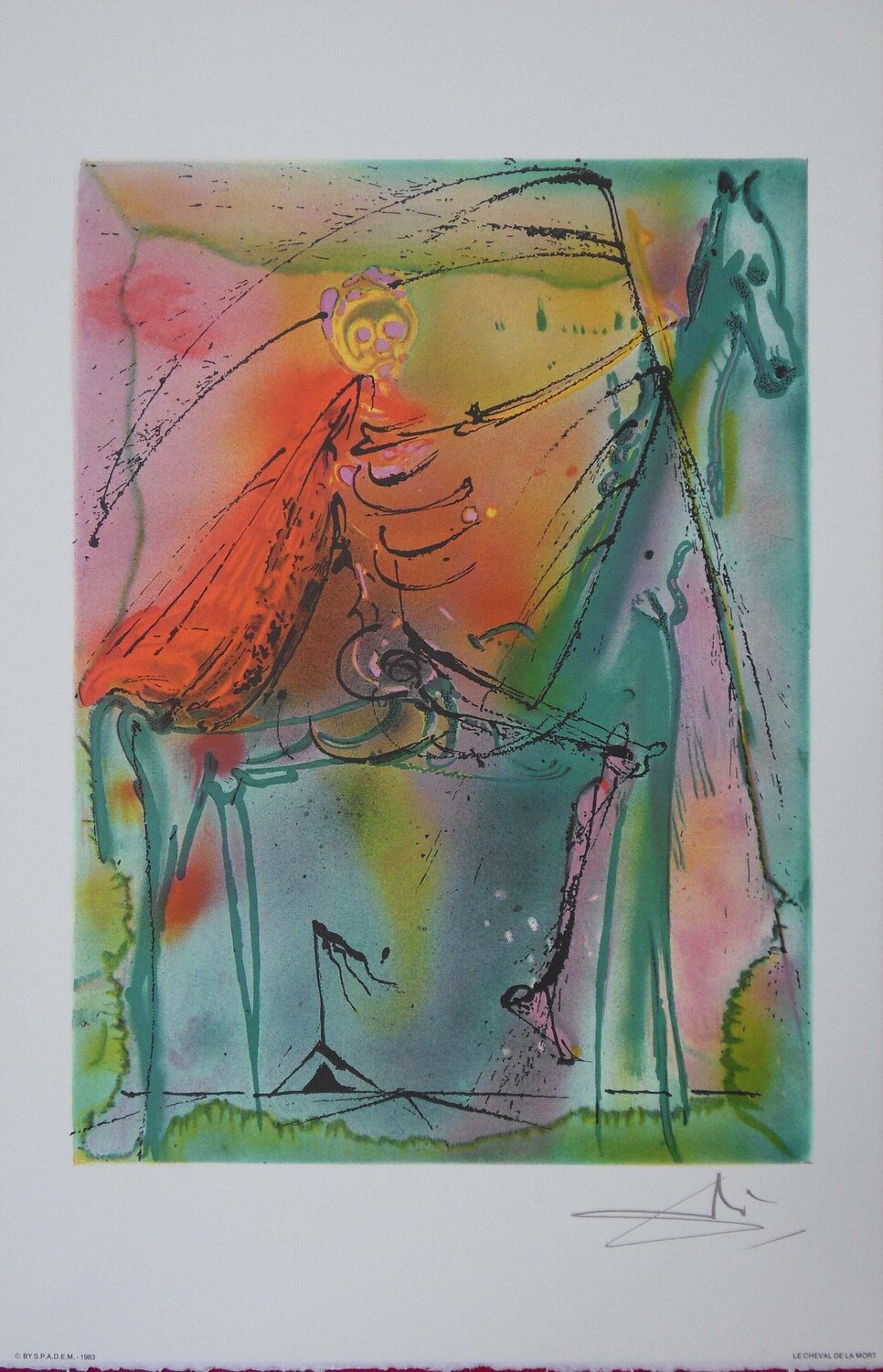 Les Chevaux, le Cheval de la Mort, Lithographie signée Salvador Dalí Print for sale