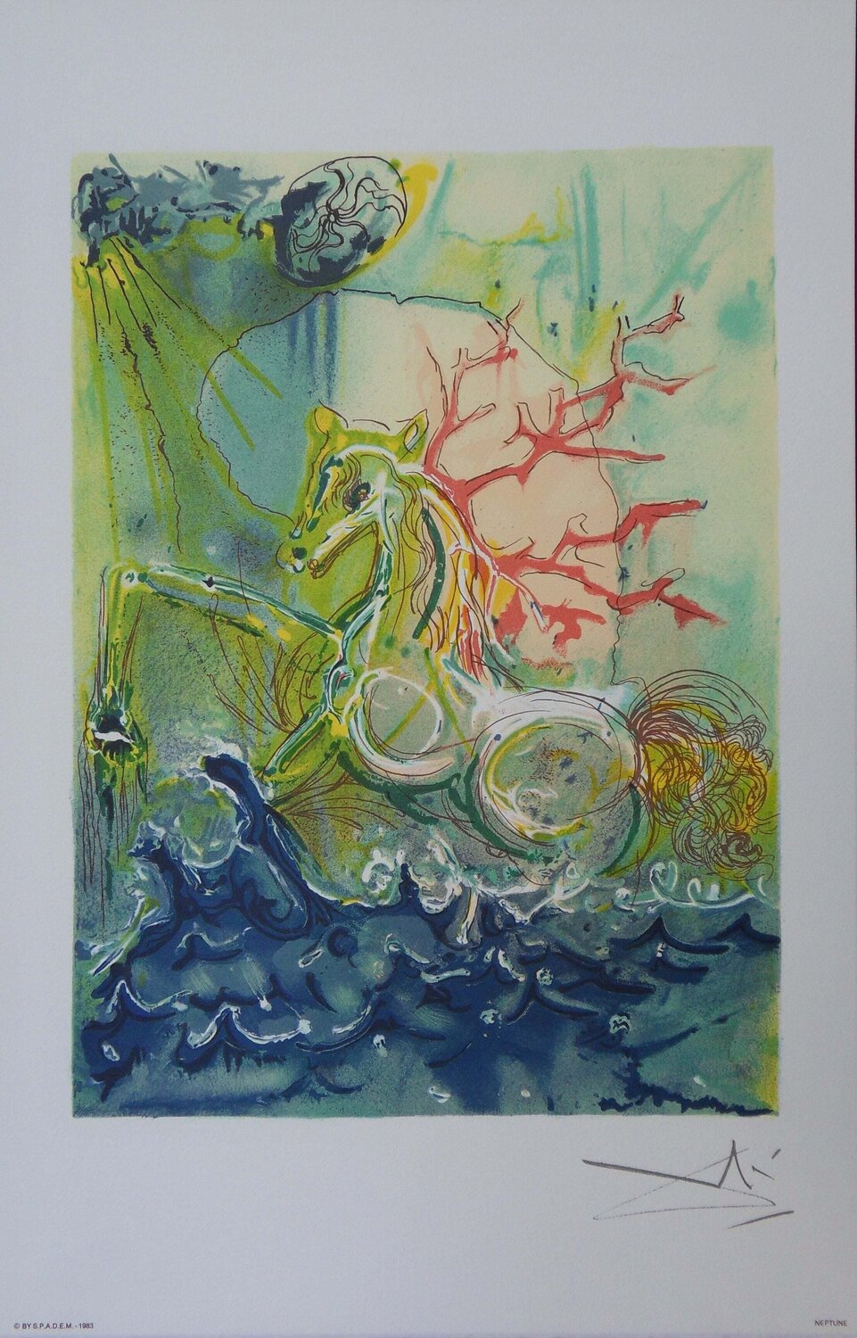 Les Chevaux, Neptune by Salvador Dalí (1983) : Print