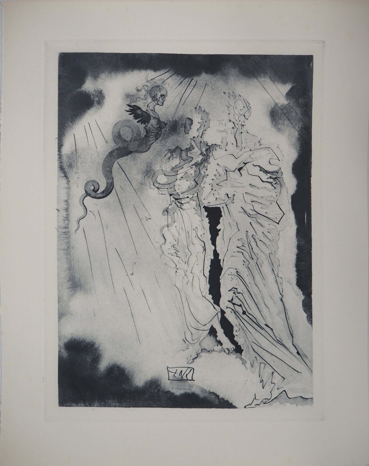 Divine Comédie, Le Diable noir, Gravure signée Salvador Dalí Print for sale