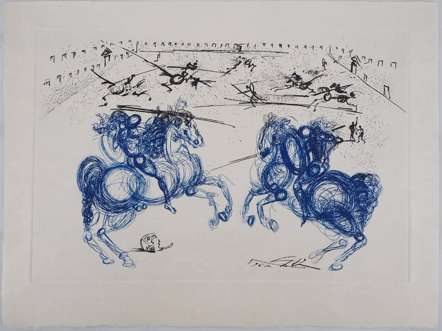 Les cavaliers bleus Salvador Dalí Stampa in vendita