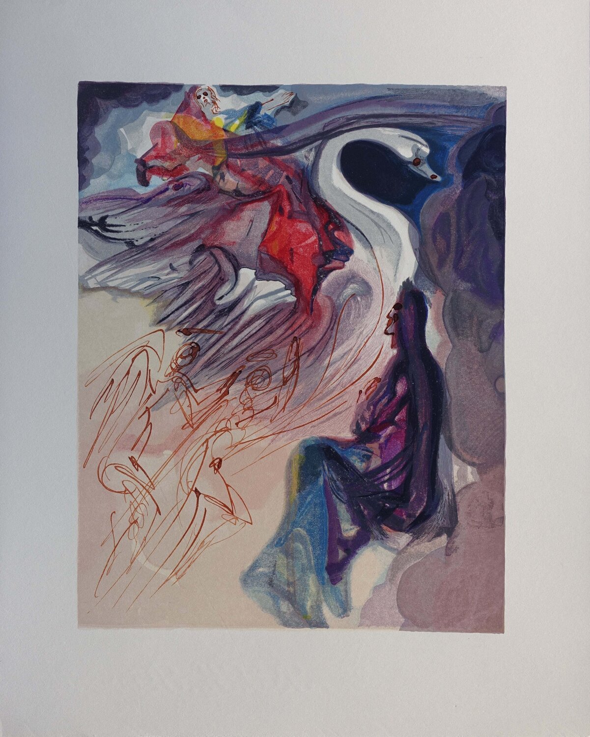 Le langage de l'oiseau, Bois gravé original Salvador Dalí Druck zu verkaufen