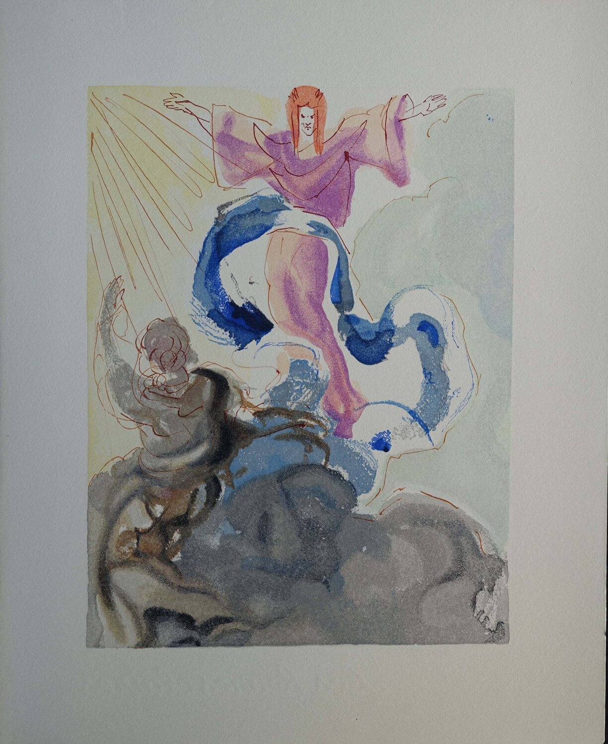 Le premier ciel, Bois gravé original Salvador Dalí Druck zu verkaufen