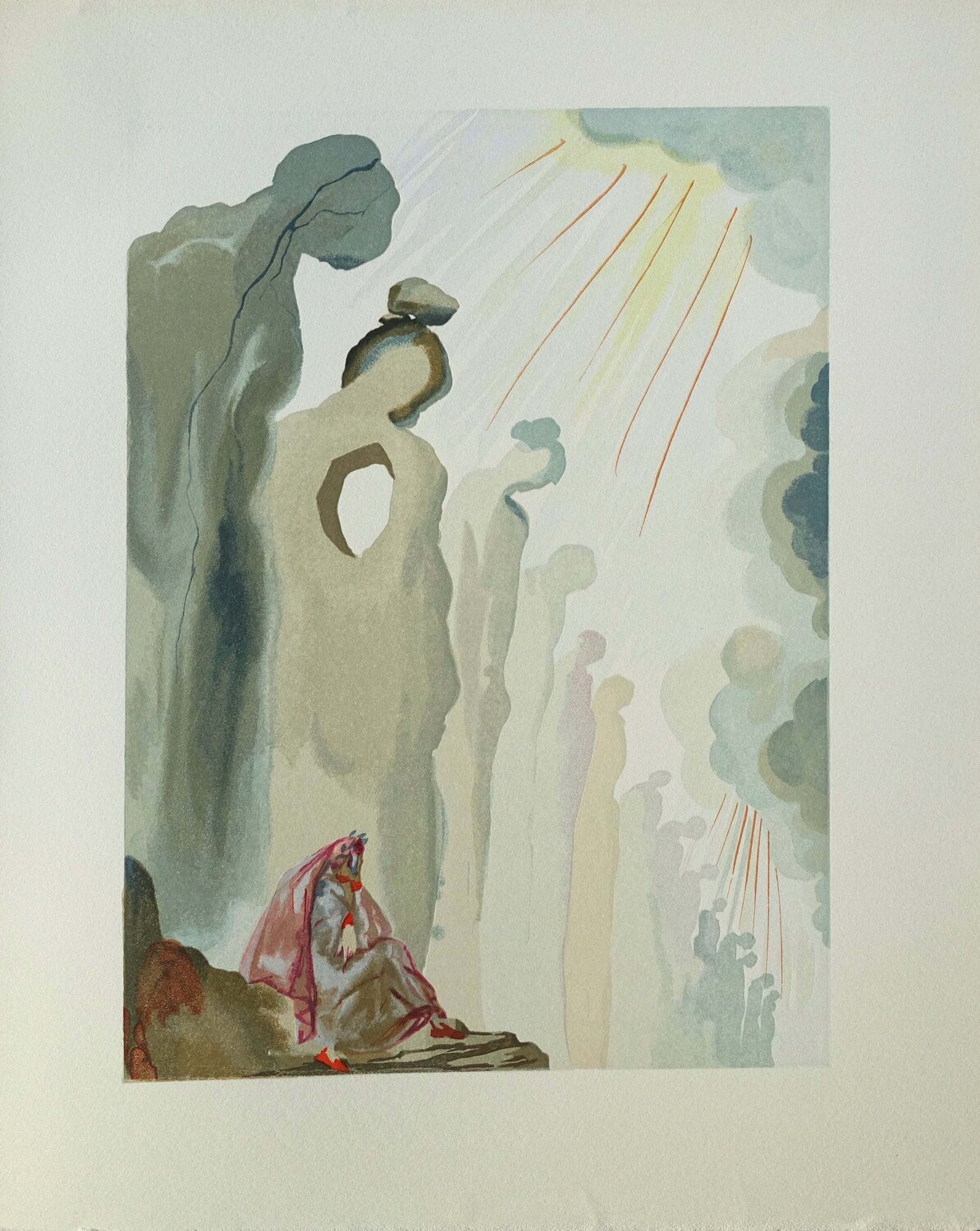 La seconde corniche, Bois gravé original Salvador Dalí Afdruk te koop