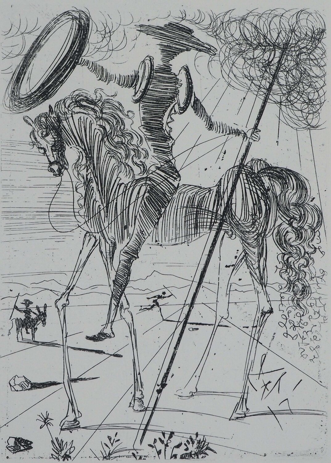 Don Quichotte et Sancho Panza Salvador Dalí Druck zu verkaufen