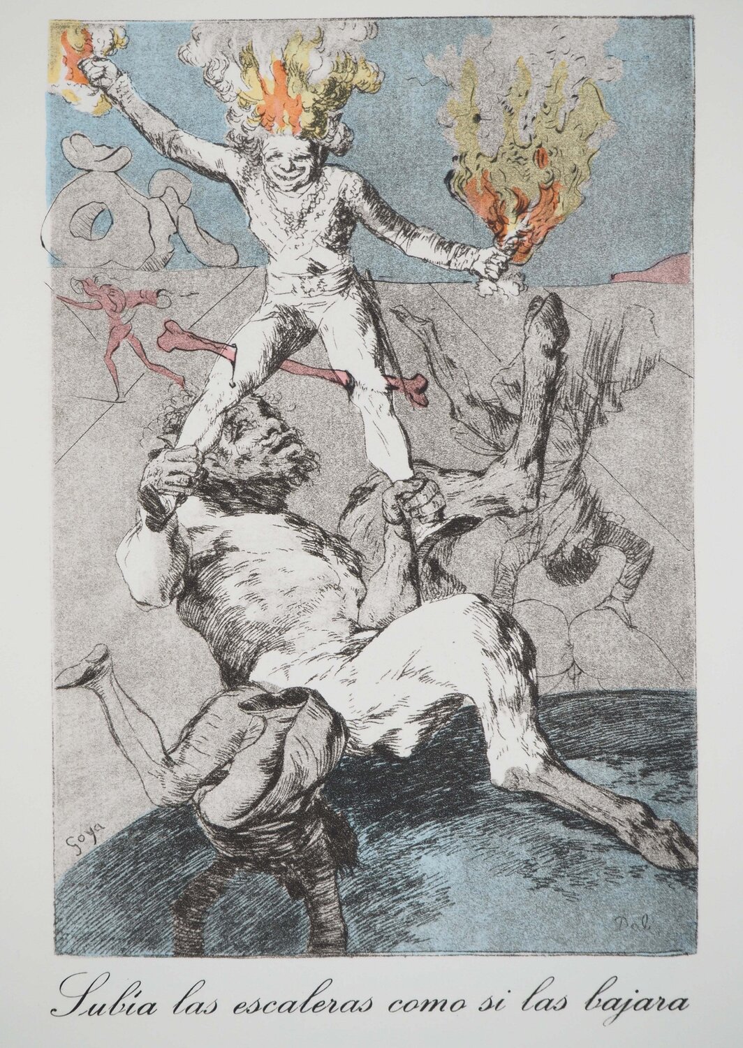 Bacchus et un satyre, Gravure originale signée Salvador Dalí Stampa in vendita
