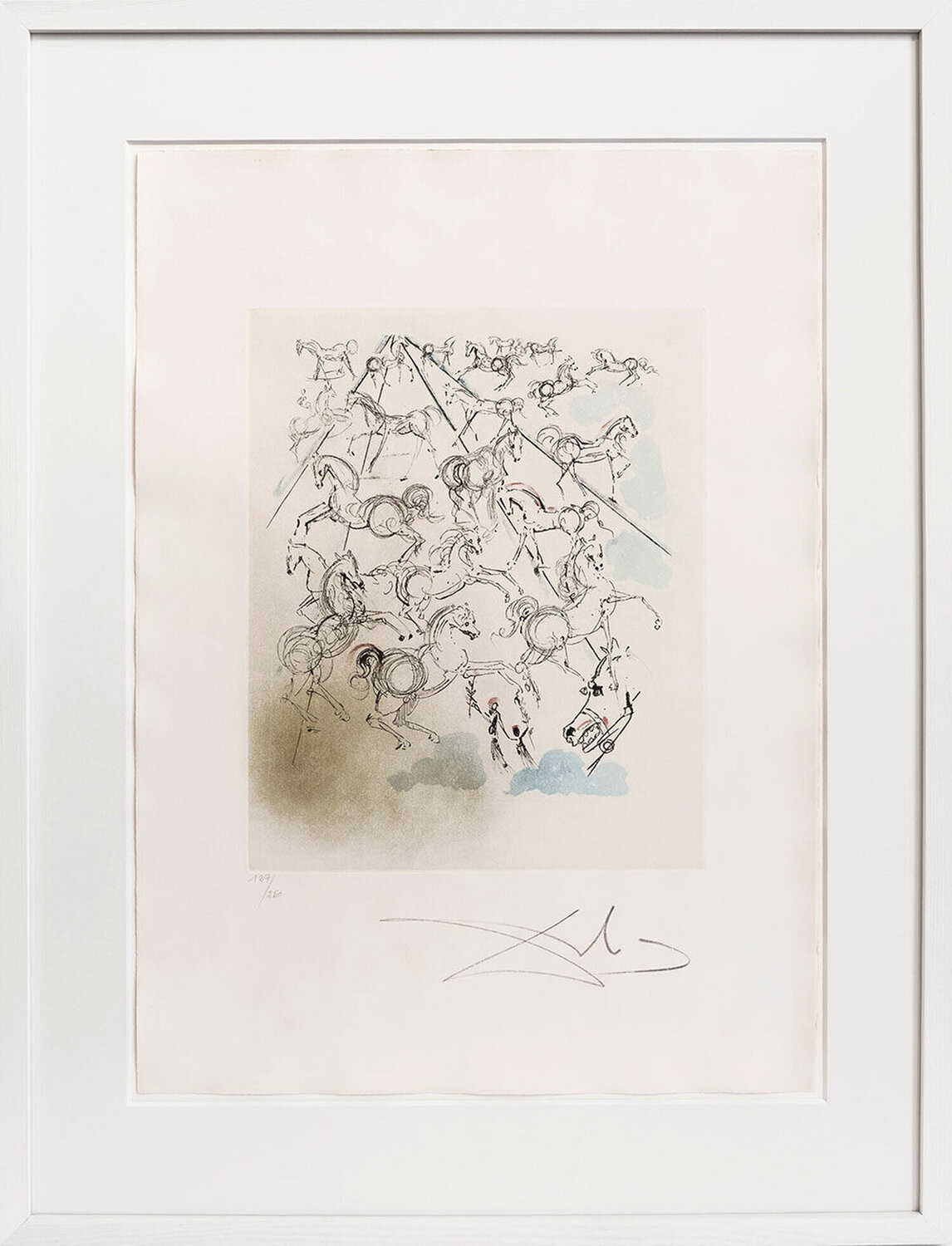 Chevaux Bleus - Blue Horses - Blaue Pferde Salvador Dalí Druck zu verkaufen