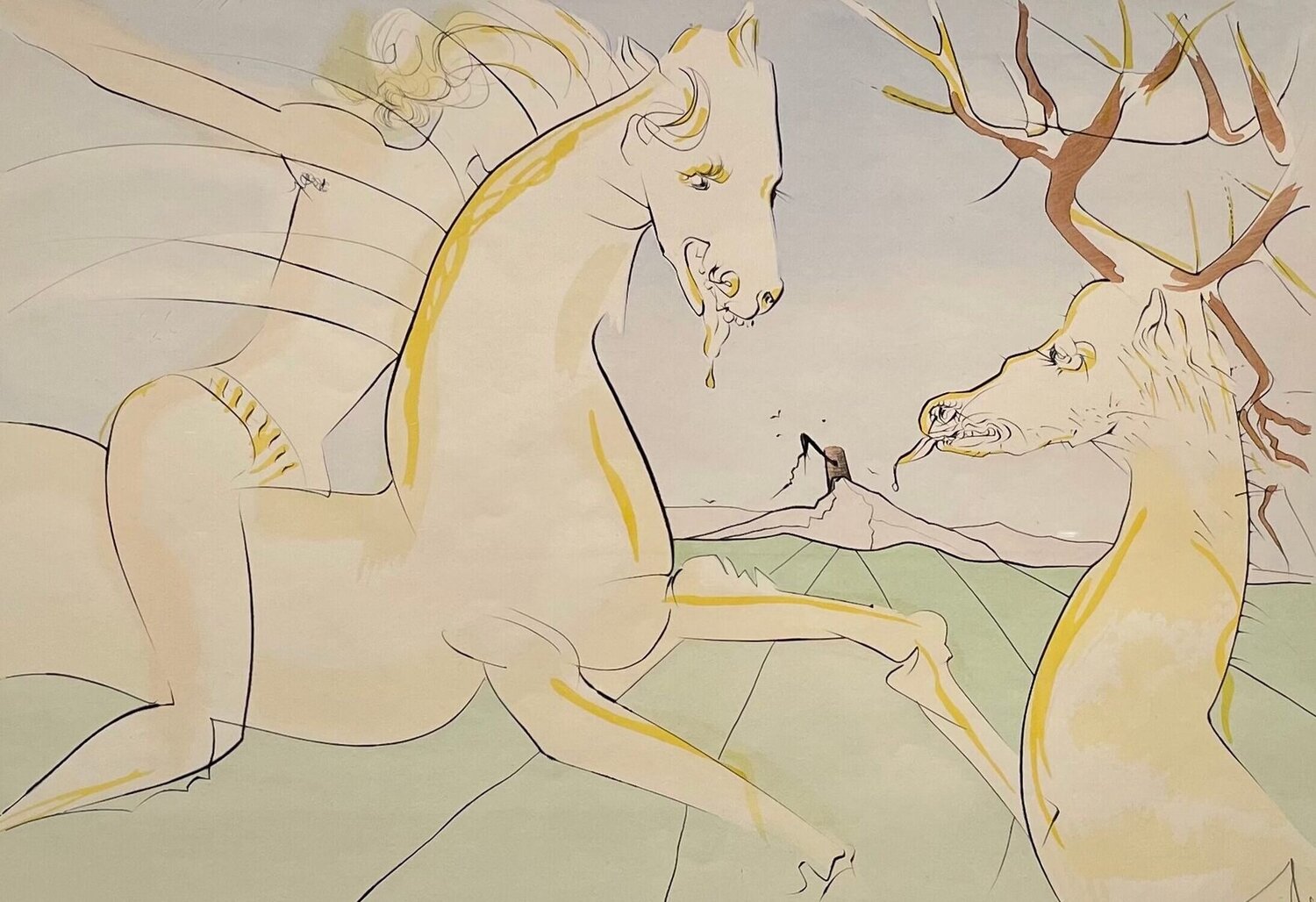 Le Cavalier et le Cerf Salvador Dalí Stampa in vendita