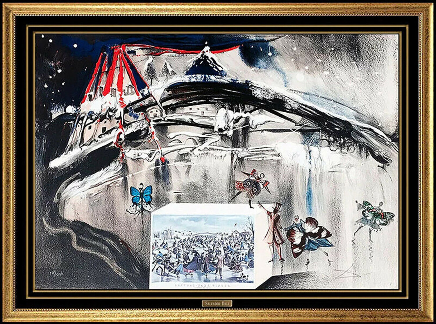 Central Park Winter Salvador Dalí Afdruk te koop