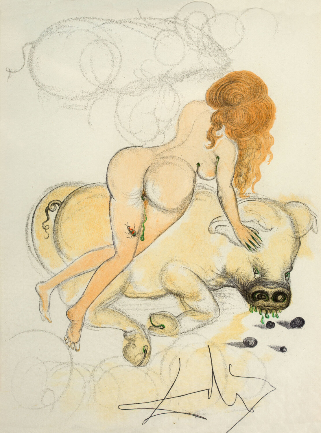 Girl and Pig. Casanova Salvador Dalí Druck zu verkaufen