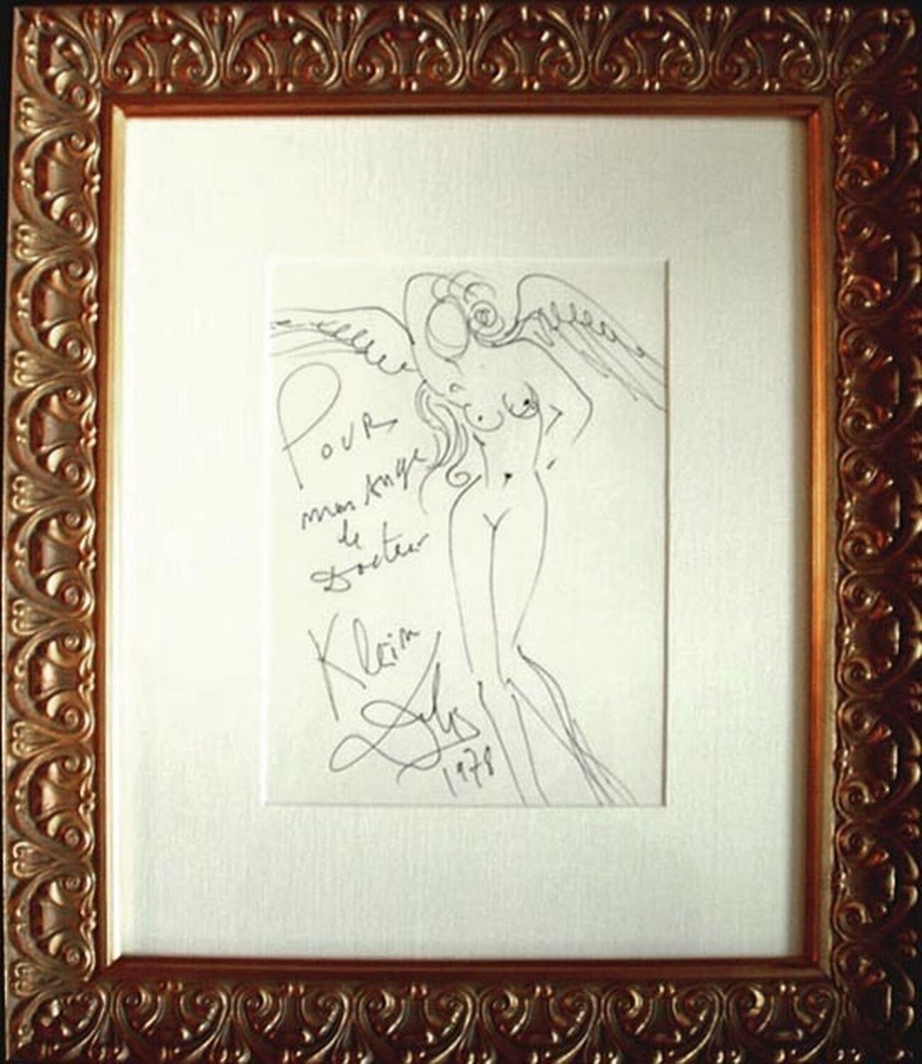 Pour mon Angel le Doctor Klein Salvador Dalí Opera su carta in vendita