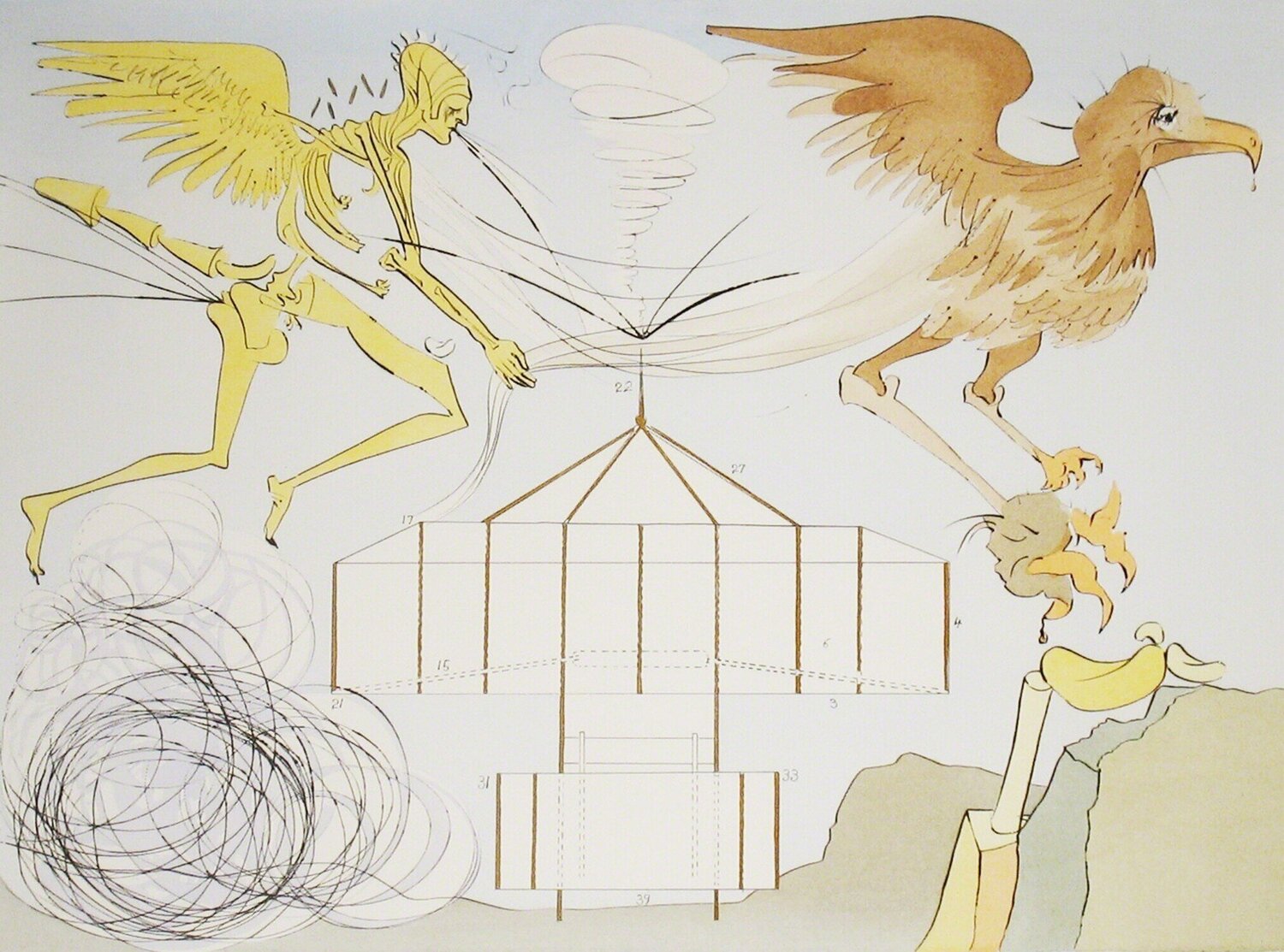Airplane Salvador Dalí Print for sale