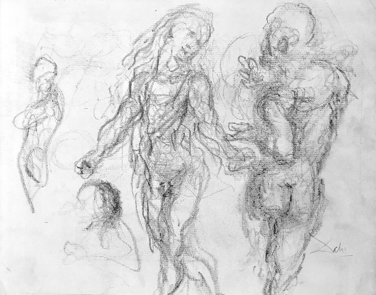 Study of Characters Salvador Dalí Opera su carta in vendita