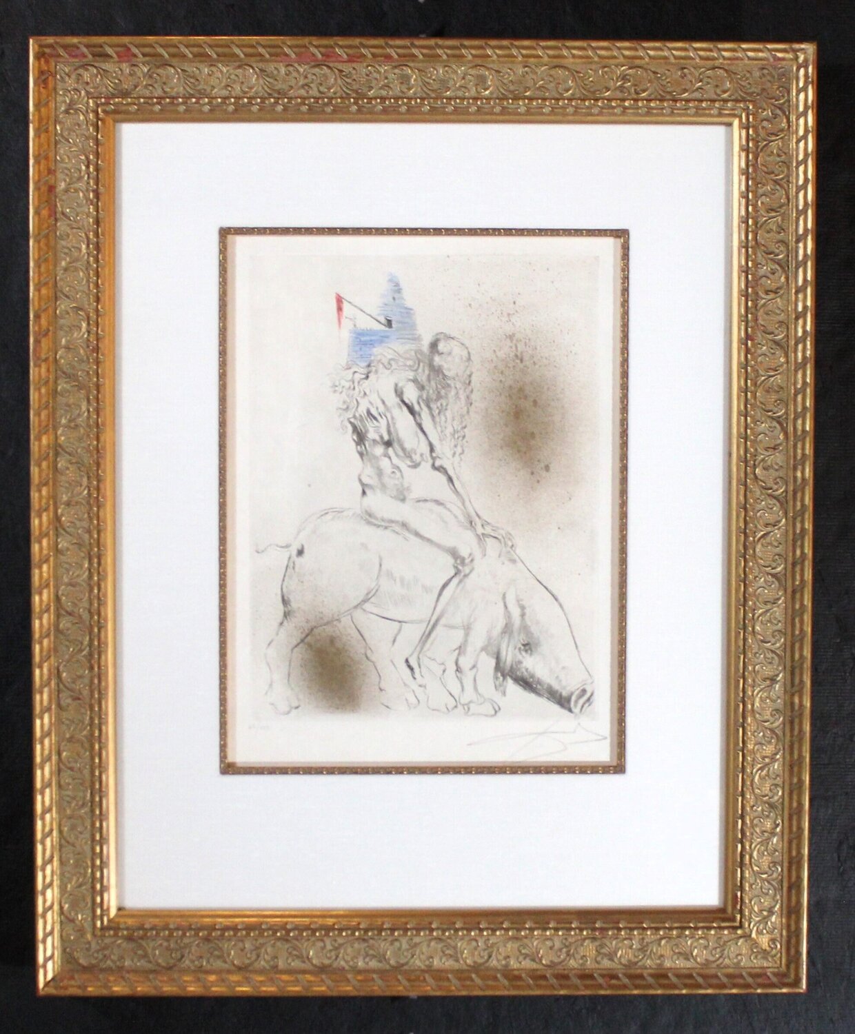 Femme Au Cochon Salvador Dalí Stampa in vendita