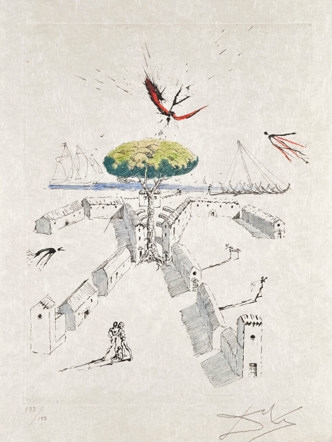 Beach at Sete Salvador Dalí Print for sale