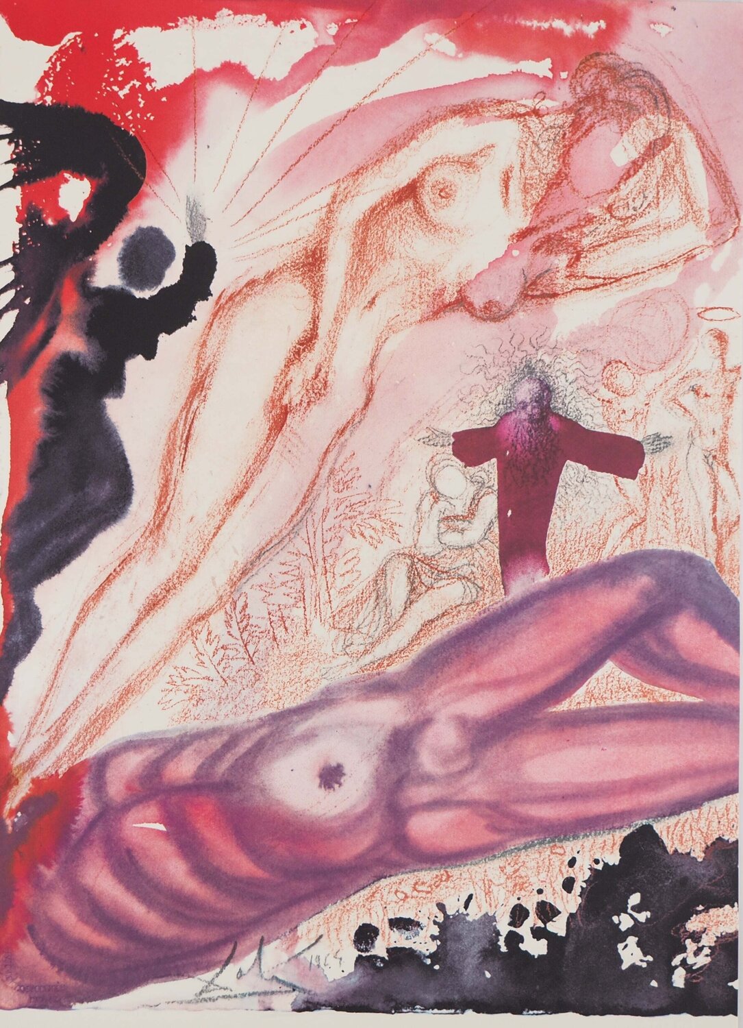 Adam et Eve, Lithographie signée Salvador Dalí Druck zu verkaufen