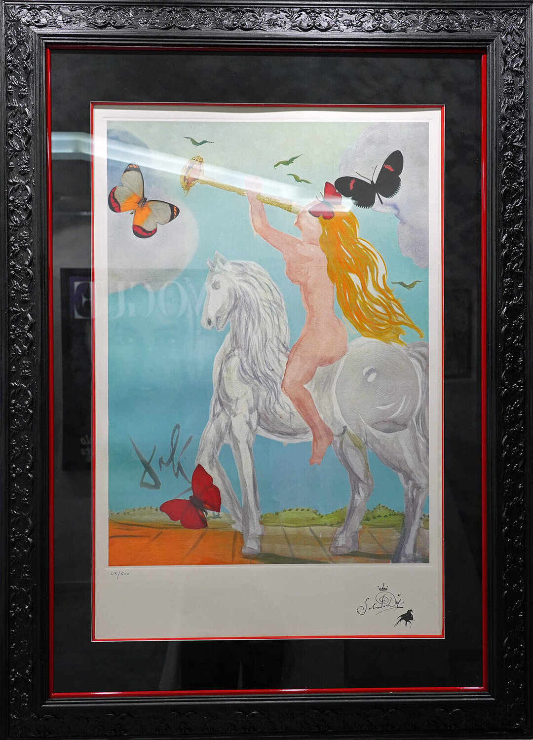 LADY GODIVA WITH BUTTERFLIES Salvador Dalí Druck zu verkaufen