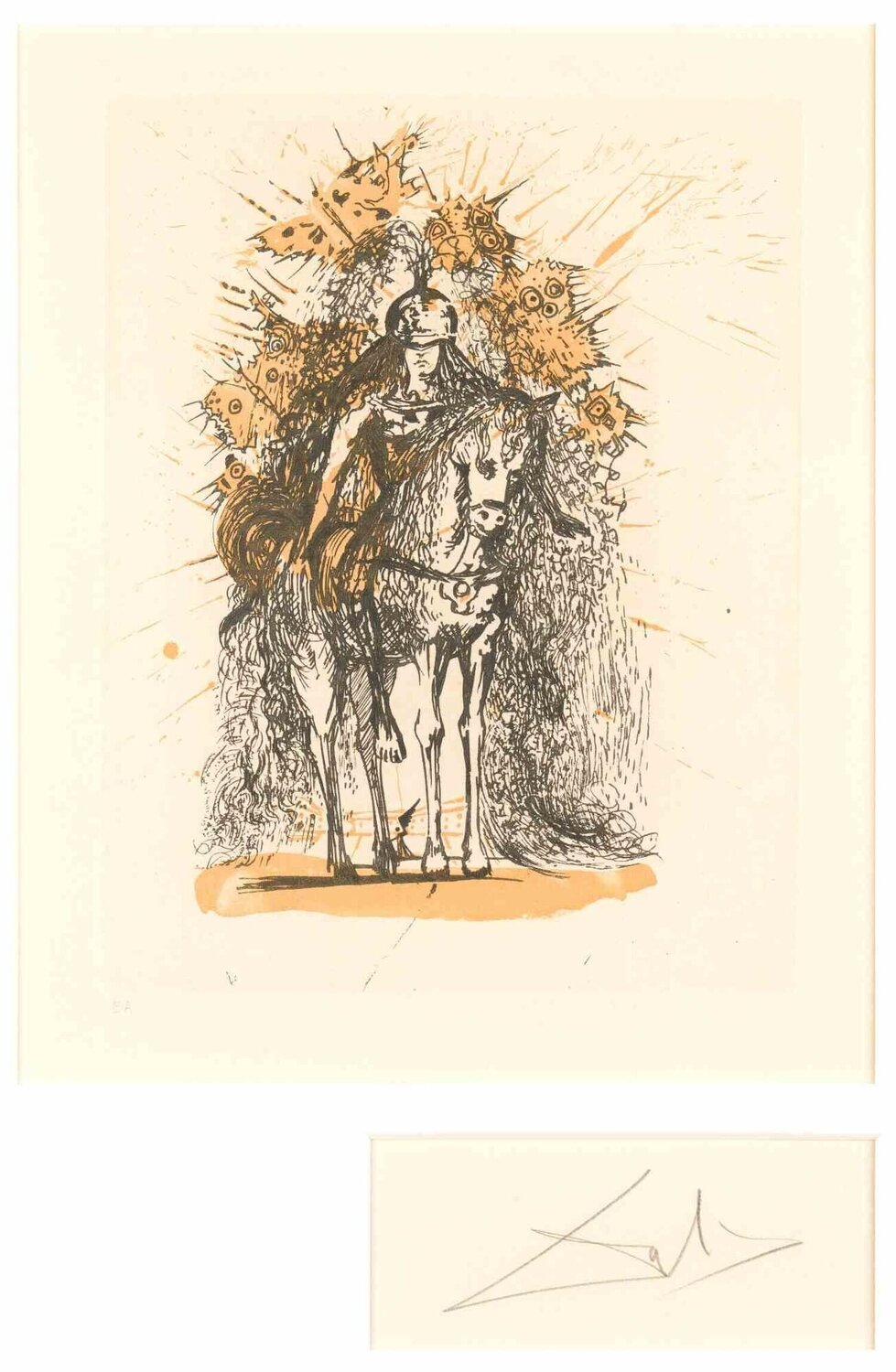  Cavalier Casqué aux Papillons Salvador Dalí Druck zu verkaufen